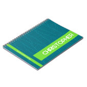 Groene moderne gepersonaliseerde naam notitieboek (Linkerzijde)