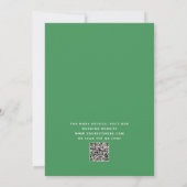 Groene Moderne Golvende Trouw | Speelse QR-code Kaart (Achterkant)