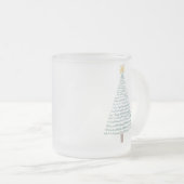 Groene moderne kerstboom matglas koffiemok (Voorkant rechts)