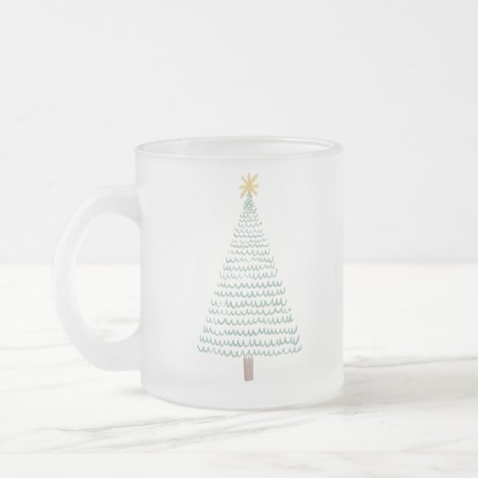 Groene moderne kerstboom matglas koffiemok (Links)