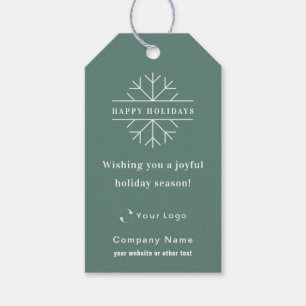 Groene Moderne Kerstmis Bedrijfs Logo QR Code Chic Cadeaulabel