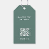 Groene Moderne Kerstmis Bedrijfs Logo QR Code Chic Cadeaulabel (Achterkant)