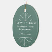 Groene Moderne Kerstmis Bedrijfs Logo QR Code Chic Keramisch Ornament (Links)