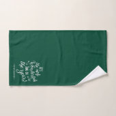 Groene moderne kersttypografie gepersonaliseerd bad handdoek (Handdoek)