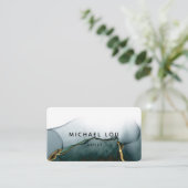 Groene moderne kunst Vloeibare Waterverf Visitekaa Visitekaartje (Staand voorkant)