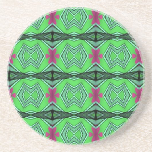 Groene moderne kunst zandsteen onderzetter (Voorkant)