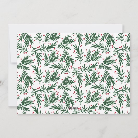 Groene moderne lettering vier foto's vrolijk kerst feestdagenkaart (Achterkant)