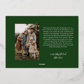 Groene Moderne Lettering Vijf foto Vrolijk Kerstfe Folie Feestdagenkaart (Achterkant)