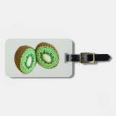 Groene Moderne Minimaal Gehaakte Kiwi Naam Info Bagagelabel (Voorkant horizontaal)