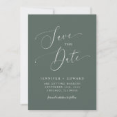 Groene Moderne Minimale Save The Date (Voorkant)