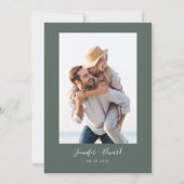 Groene Moderne Minimale Save The Date (Achterkant)