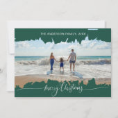 Groene Moderne Minimalistische Kerstmis Collage Fo Kaart (Voorkant)