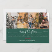 Groene Moderne Minimalistische Kerstmis Collage Fo Kaart (Achterkant)