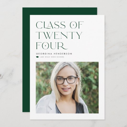 Groene Moderne Minimalistische Klasse van 2022 Afs Kaart (Voorkant / Achterkant)