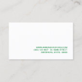 Groene moderne minimalistische professional visitekaartje (Achterkant)