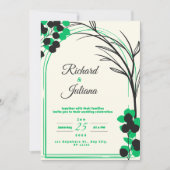 Groene moderne natuur bloemige waterverf kaart (Voorkant)