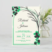 Groene moderne natuur bloemige waterverf kaart (Staand voorkant)