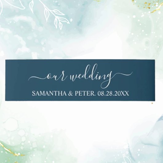 Groene moderne ontspannen bruiloft uitnodigingen wikkel