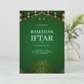 Groene moderne Ramadan Iftar Kaart (Staand voorkant)