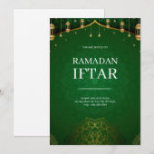 Groene moderne Ramadan Iftar Kaart (Voorkant / Achterkant)