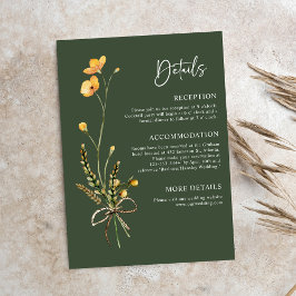 Groene Moderne Rustieke Botanische Elegante Boho B Informatiekaartje