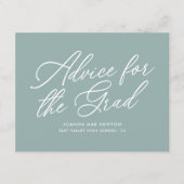 Groene Moderne Script Afstudeerfeest Advieskaart (Voorkant)