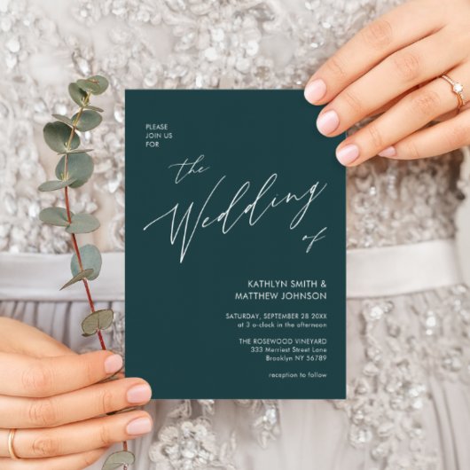 Groene moderne script alles-in-één minimalistische kaart