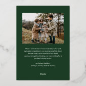 Groene moderne script Gelukkig kerstfeest Boog 2 F Folie Feestdagenkaart (Achterkant)