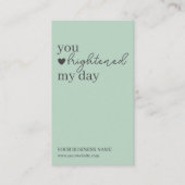 Groene moderne script QR-code, dank je kaars Visitekaartje (Voorkant)