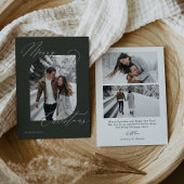 Groene Moderne Script Typografie Foto Kerstmis Feestdagenkaart