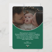 Groene moderne script wenskaart met fijne feestdag feestdagenkaart (Achterkant)