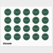 Groene Moderne Sneeuwvlokken Vrolijk Kerstfeest Ronde Sticker (Vel)