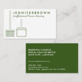 Groene Moderne Stijlzaal Reiniging Janitorial Visitekaartje (Voorkant / Achterkant)