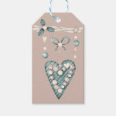 Groene moderne Valentijn harten kralen Cadeaulabel (Voorkant)