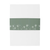 Groene moderne wilde bloemen bruiloft uitnodigingen wikkel (Achterkant Voorbeeld)