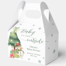 Groene Moderne Winter Sneeuwman Baby Shower