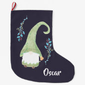 Groene moderne Zweedse kabouter Kerstkous Grote Kerstsok (Voorkant)