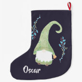 Groene moderne Zweedse kabouter Kerstkous Grote Kerstsok (Achterkant)