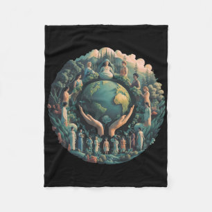 Groene Moeder Aarde Dag Gaia Red onze planeet Vrou Fleece Deken