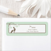 Groene Moeder en Baby Bunny Adreslabel Etiket (Insitu)