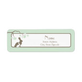 Groene Moeder en Baby Bunny Adreslabel Etiket (Voorkant)