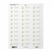 Groene Moeder en Baby Konijnen Etiket (Full Sheet)