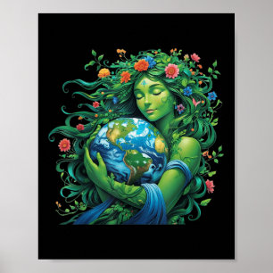 Groene Moeder Natuur Dag Aarde Moeder Planeet Poster