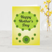 Groene Moederdag-embleemkaart Kaart (Gele Bloem)