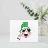 Groene mohawkhonkbal briefkaart (Staand voorkant)