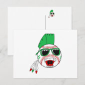 Groene mohawkhonkbal briefkaart (Voorkant / Achterkant)