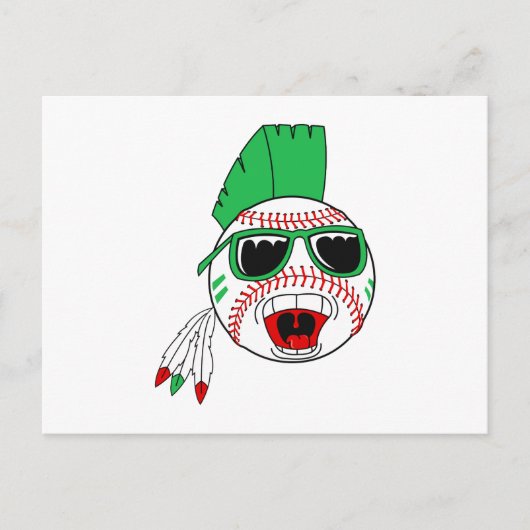 Groene mohawkhonkbal briefkaart (Voorkant)