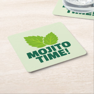 Groene mojito cocktailparty onderzetters met citaa