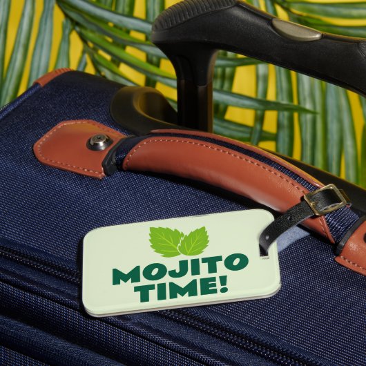 Groene Mojito-liefhebber bagagelabel met aangepast (Voorkant Insitu 3)