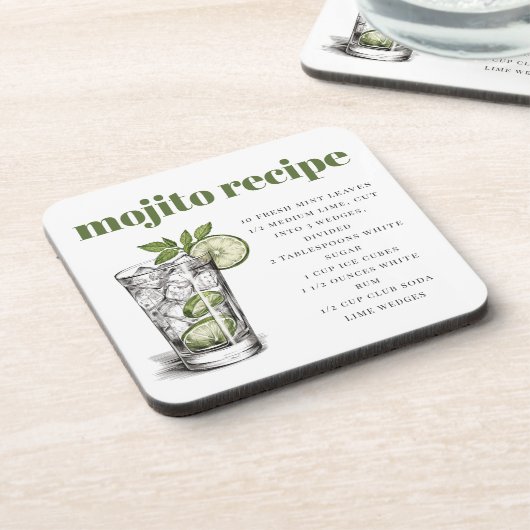 Groene Mojito Recept Bier Onderzetter (Linkerzijde)